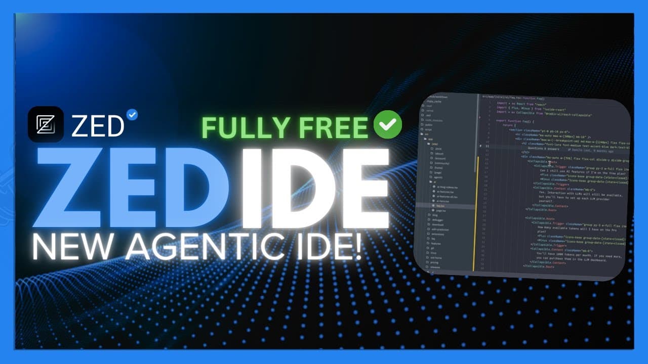 Zed Editor: NEW Agentic AI IDE - Cursor + Windsurf Alternative! FULLY FREE! (Open source) video thumbnail