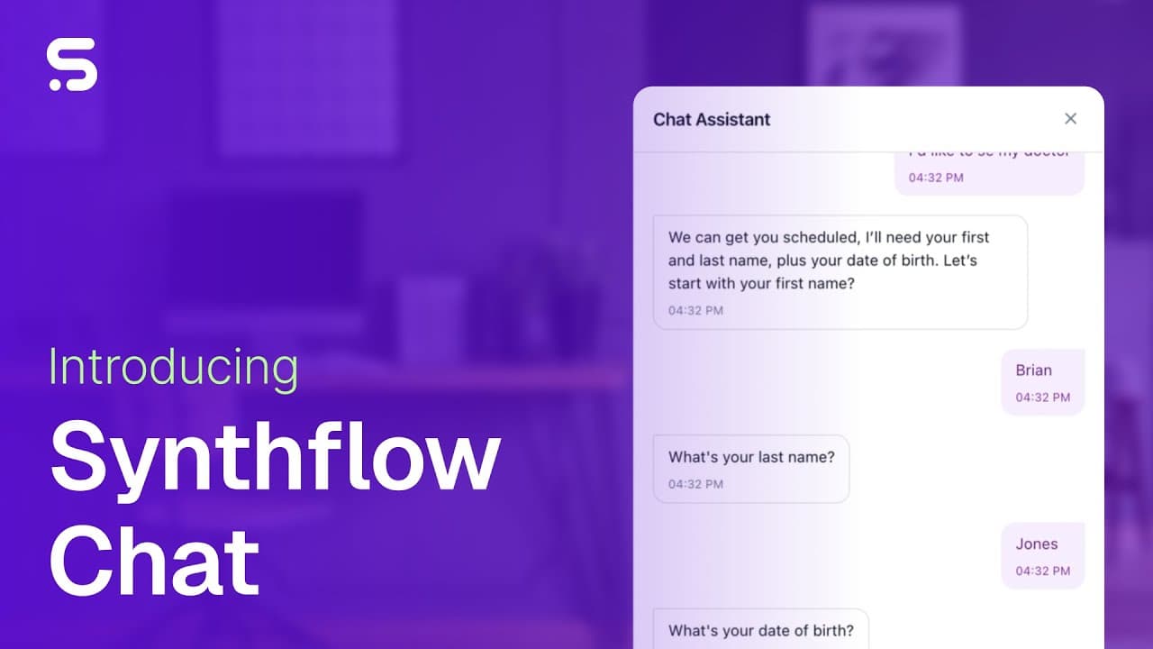 Introducing Synthflow Chat: Build AI Chat Agents in Minutes video thumbnail