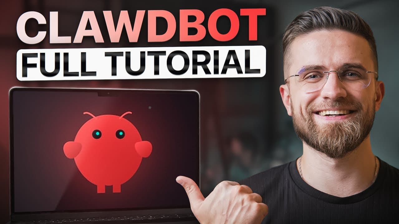 Ultimate Clawdbot Tutorial: How to Set up &amp; Use for Beginners (OpenClaw)​ video thumbnail