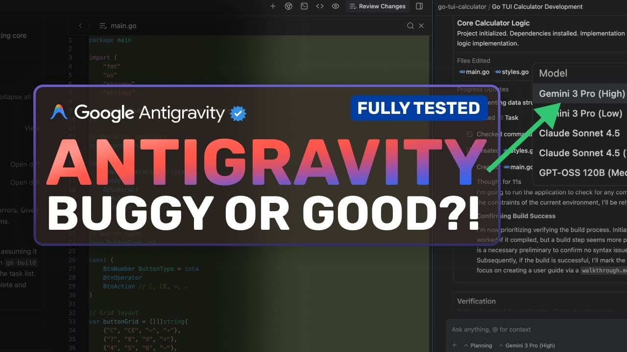 Google's Antigravity (Fully Tested): Does Google's New AI Code Editor hold up? video thumbnail