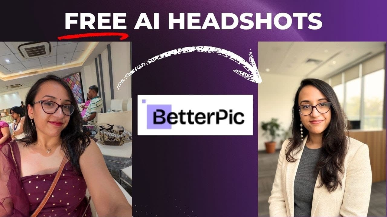 Best FREE AI Headshot Generator? BetterPic Review + Step-by-Step Tutorial (2025) video thumbnail
