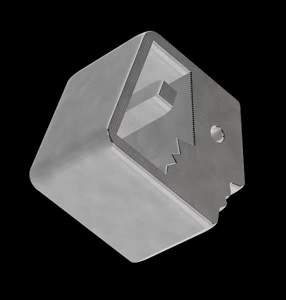 Tavus output sample showing a 3D rendered industrial component with a textured metallic finish.