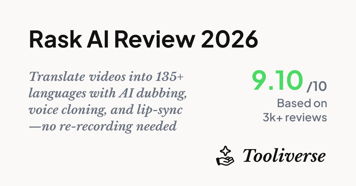 Rask AI Review 2026 - Video Localization Tool