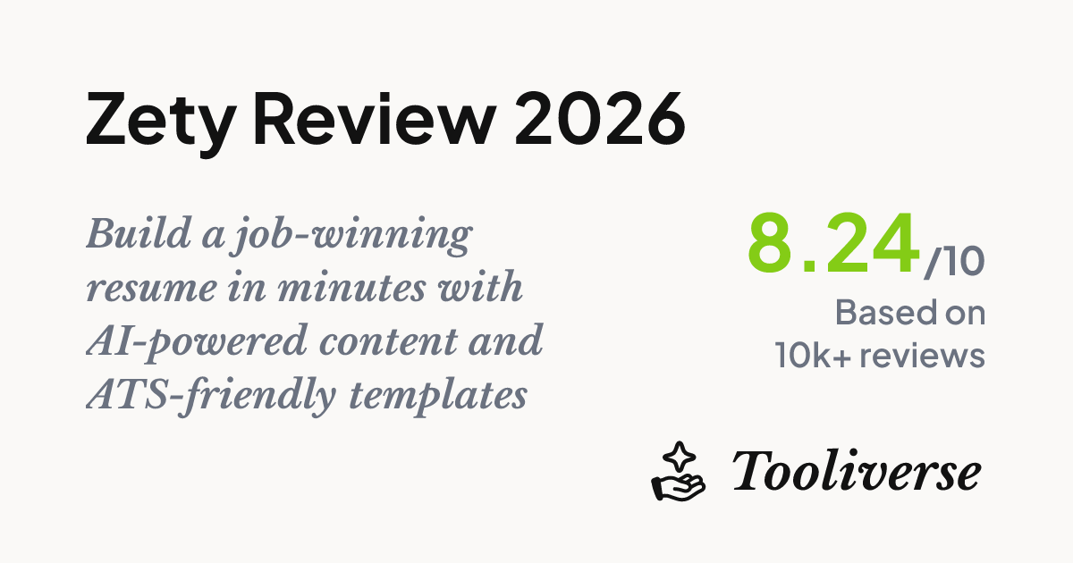 Zety Review 2026 - AI Resume Builder